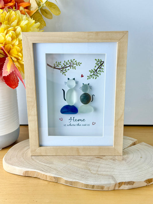 Pebble Frame - Home is where the cat is