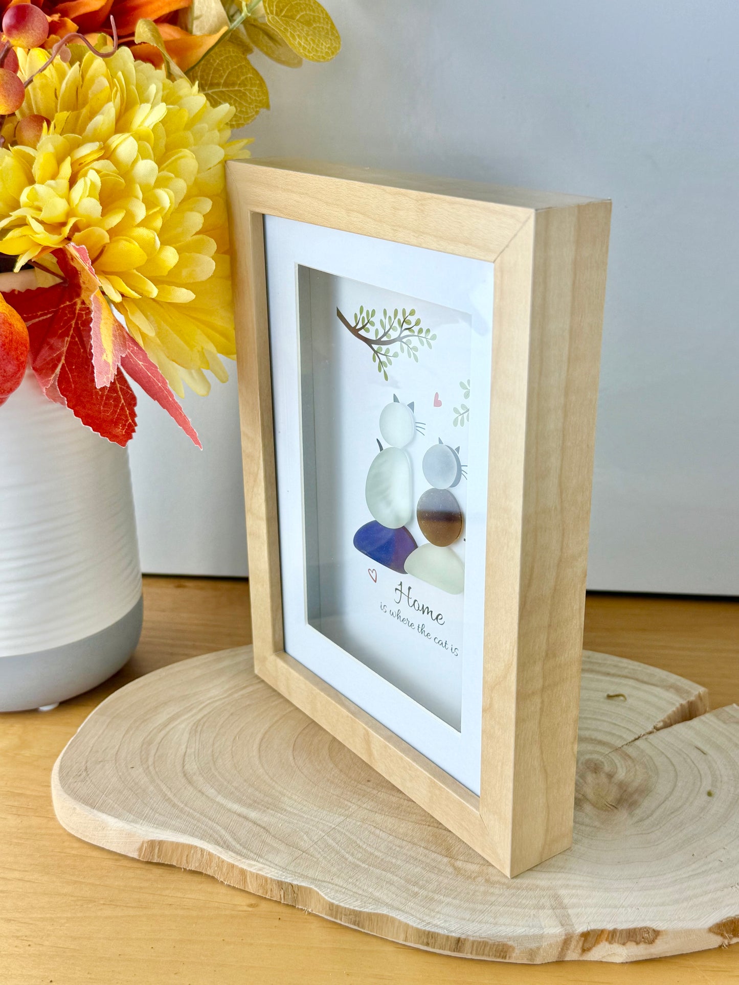 Pebble Frame - Home is where the cat is