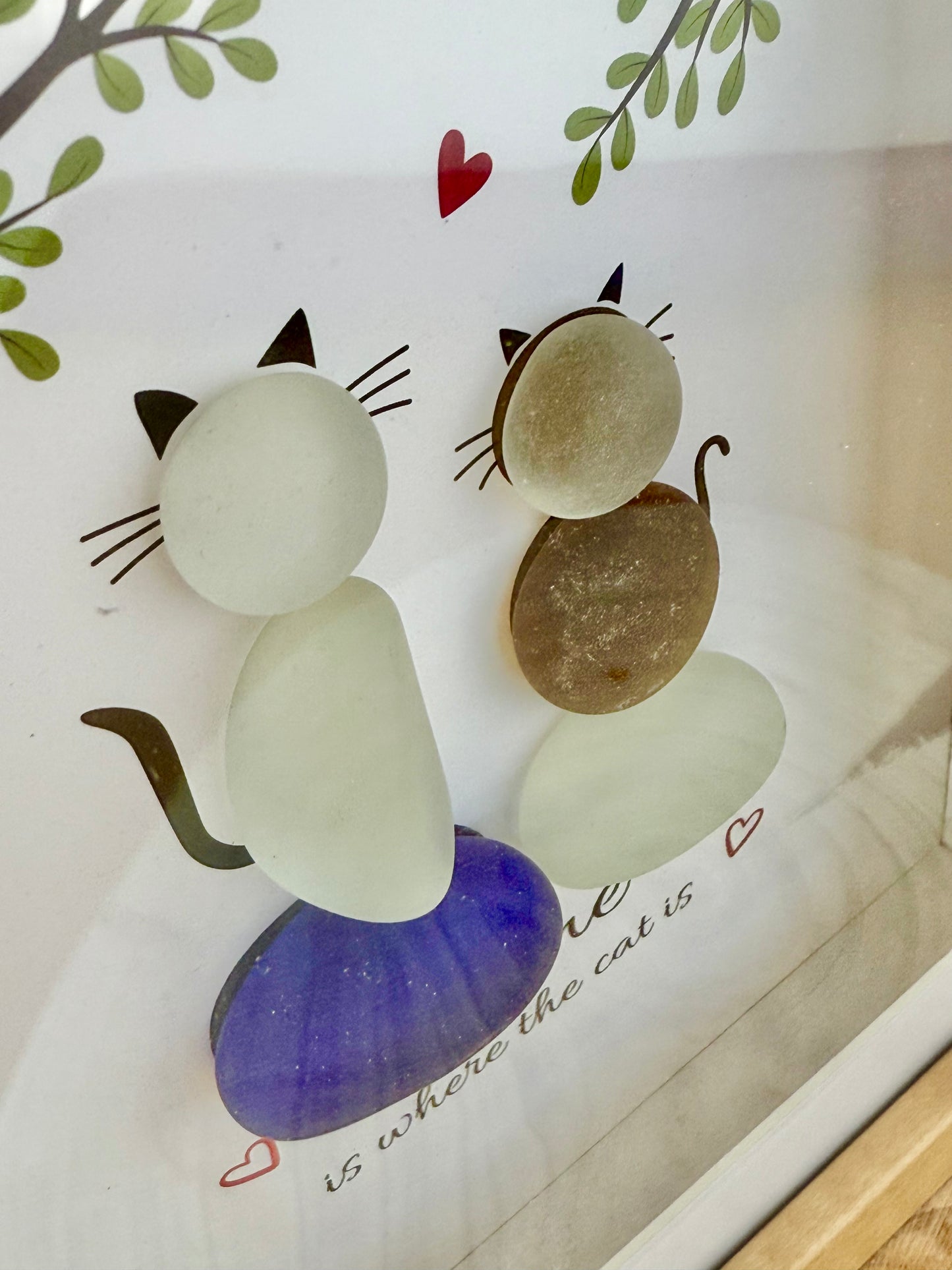 Pebble Frame - Home is where the cat is