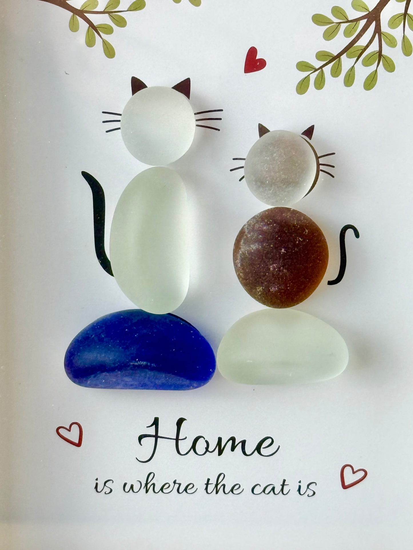 Pebble Frame - Home is where the cat is