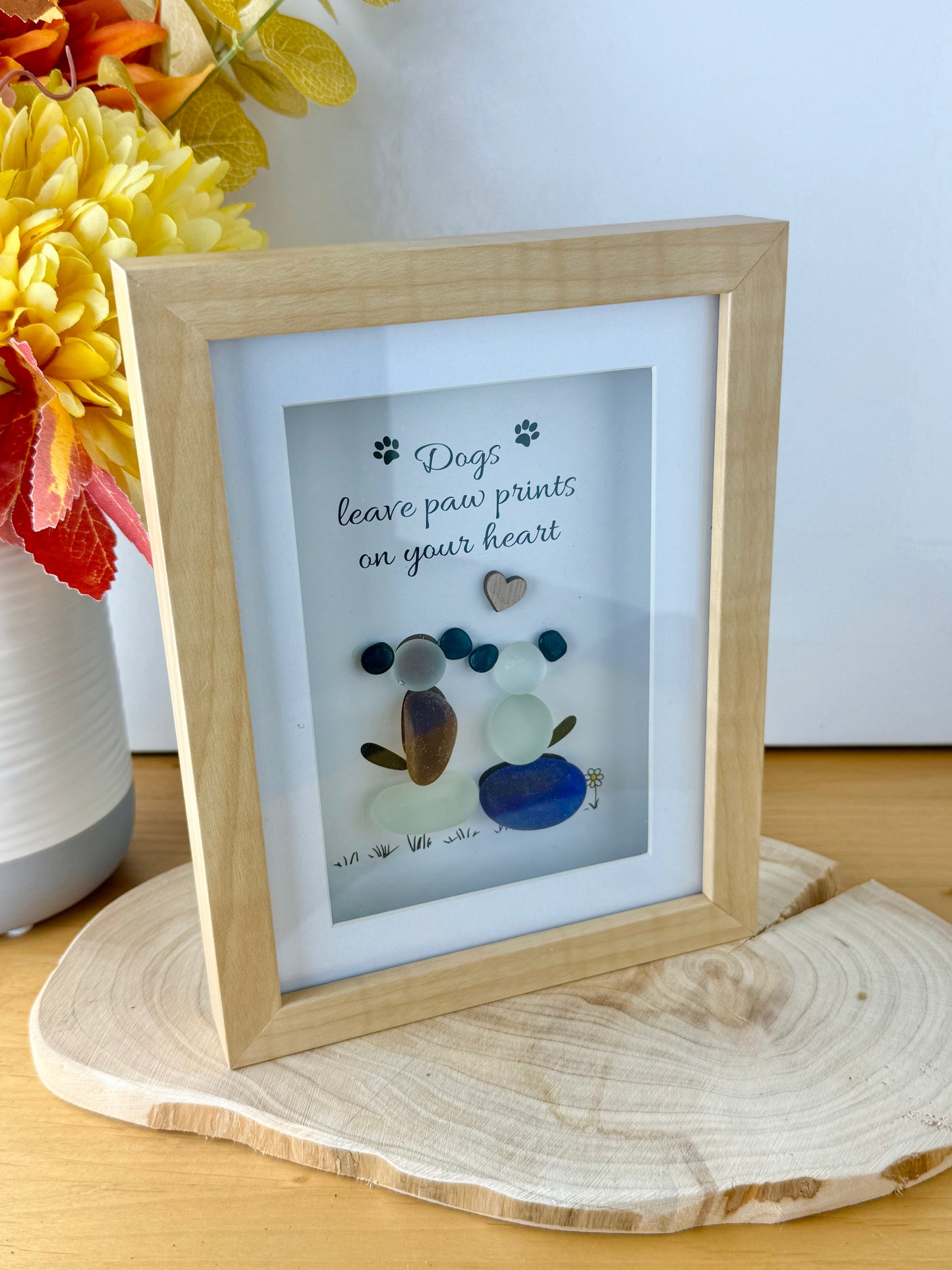 Pebble Frame - Dogs leave paw prints on your heart