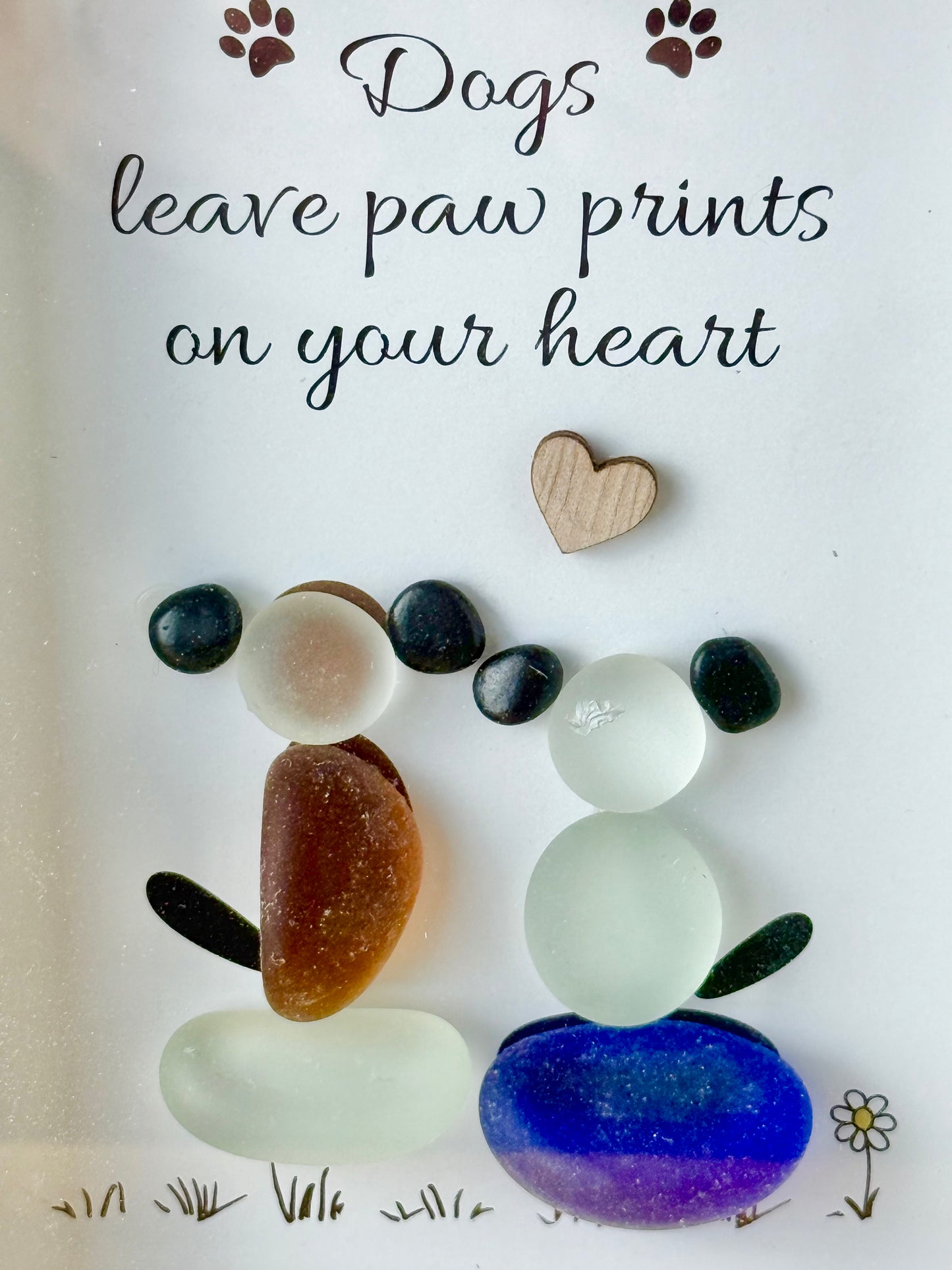 Pebble Frame - Dogs leave paw prints on your heart