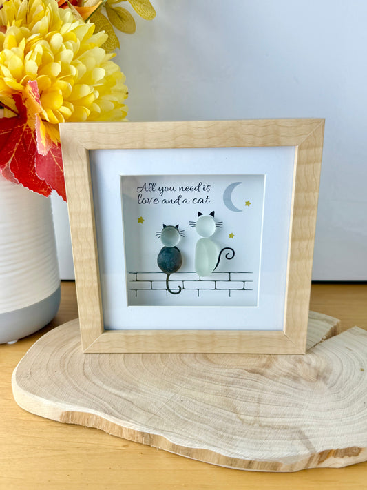 Pebble Frame - All you need is love and a cat
