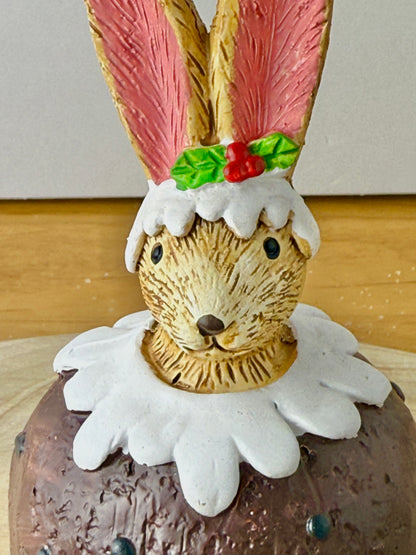 Jasper Rabbit wearing Christmas Pudding Costume