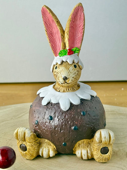 Jasper Rabbit wearing Christmas Pudding Costume