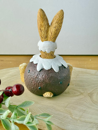 Jasper Rabbit wearing Christmas Pudding Costume