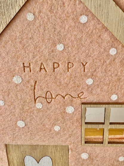 Felt Happy Home Pink House