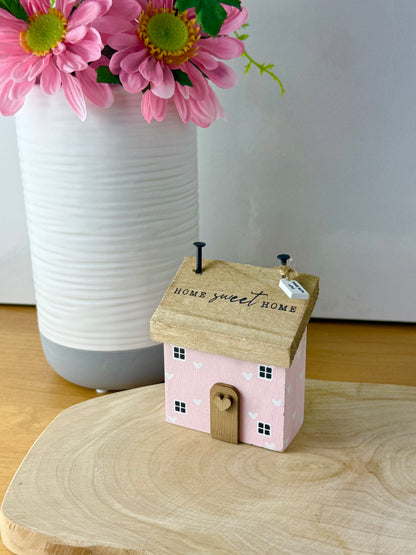 Pink Home Sweet Home Wooden House