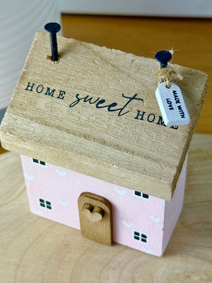 Pink Home Sweet Home Wooden House