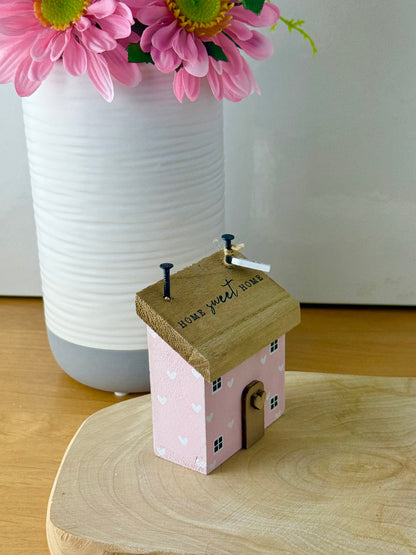 Pink Home Sweet Home Wooden House
