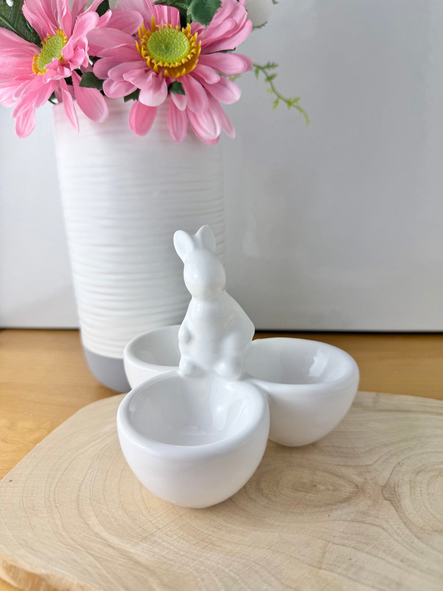 White Ceramic Rabbit Bowl/Egg cups