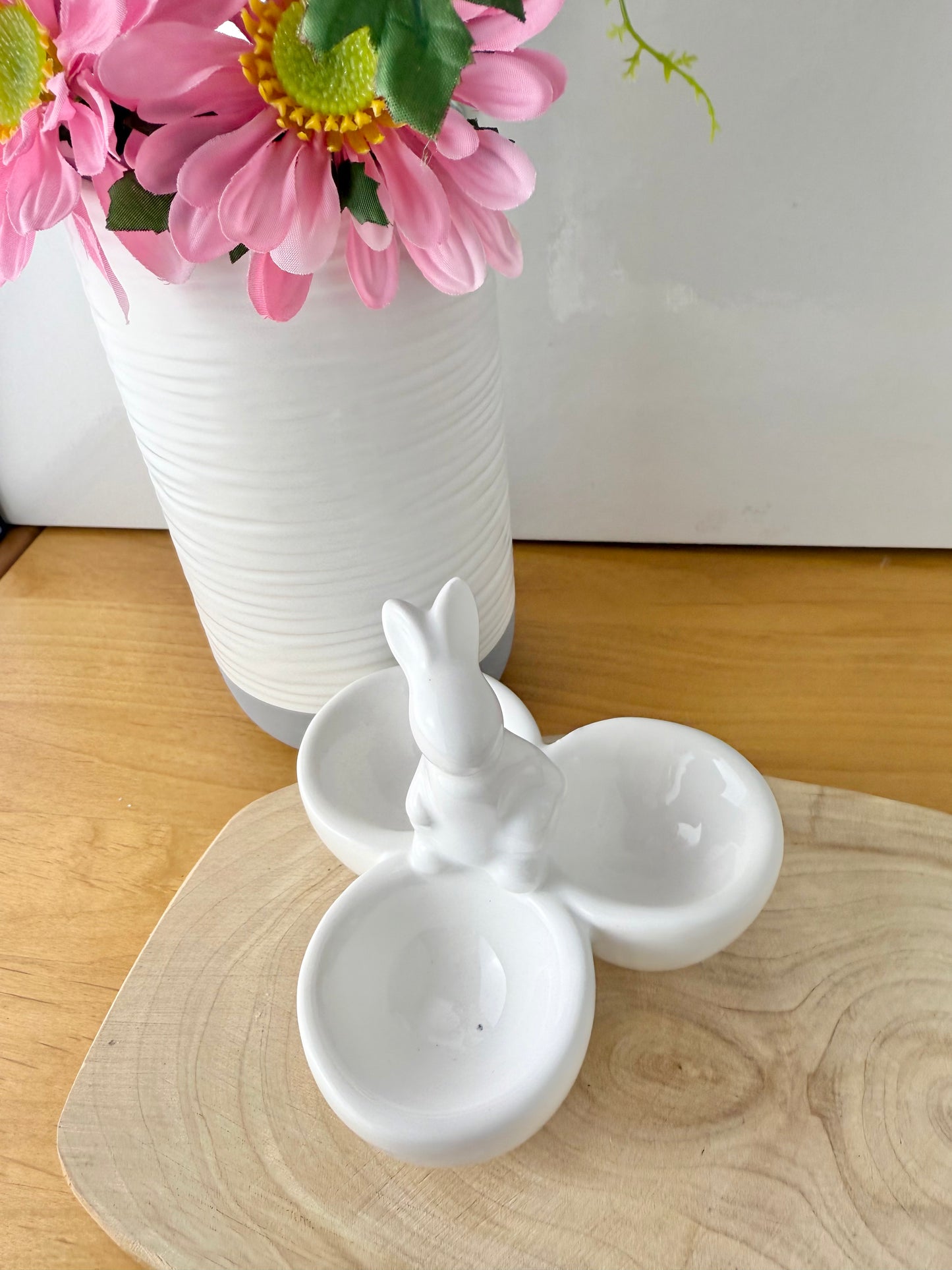 White Ceramic Rabbit Bowl/Egg cups