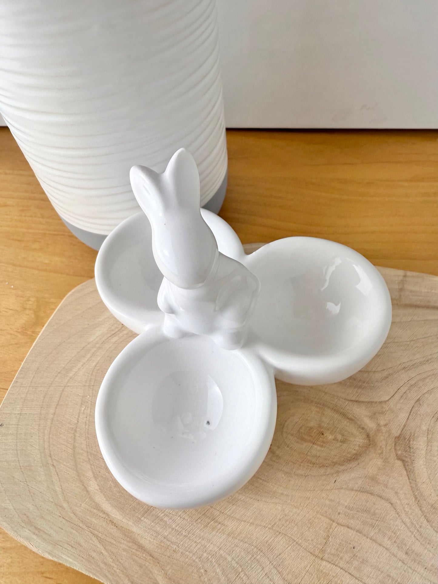 White Ceramic Rabbit Bowl/Egg cups