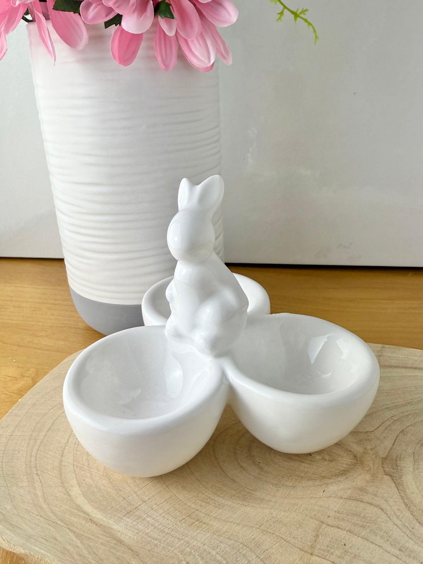 White Ceramic Rabbit Bowl/Egg cups