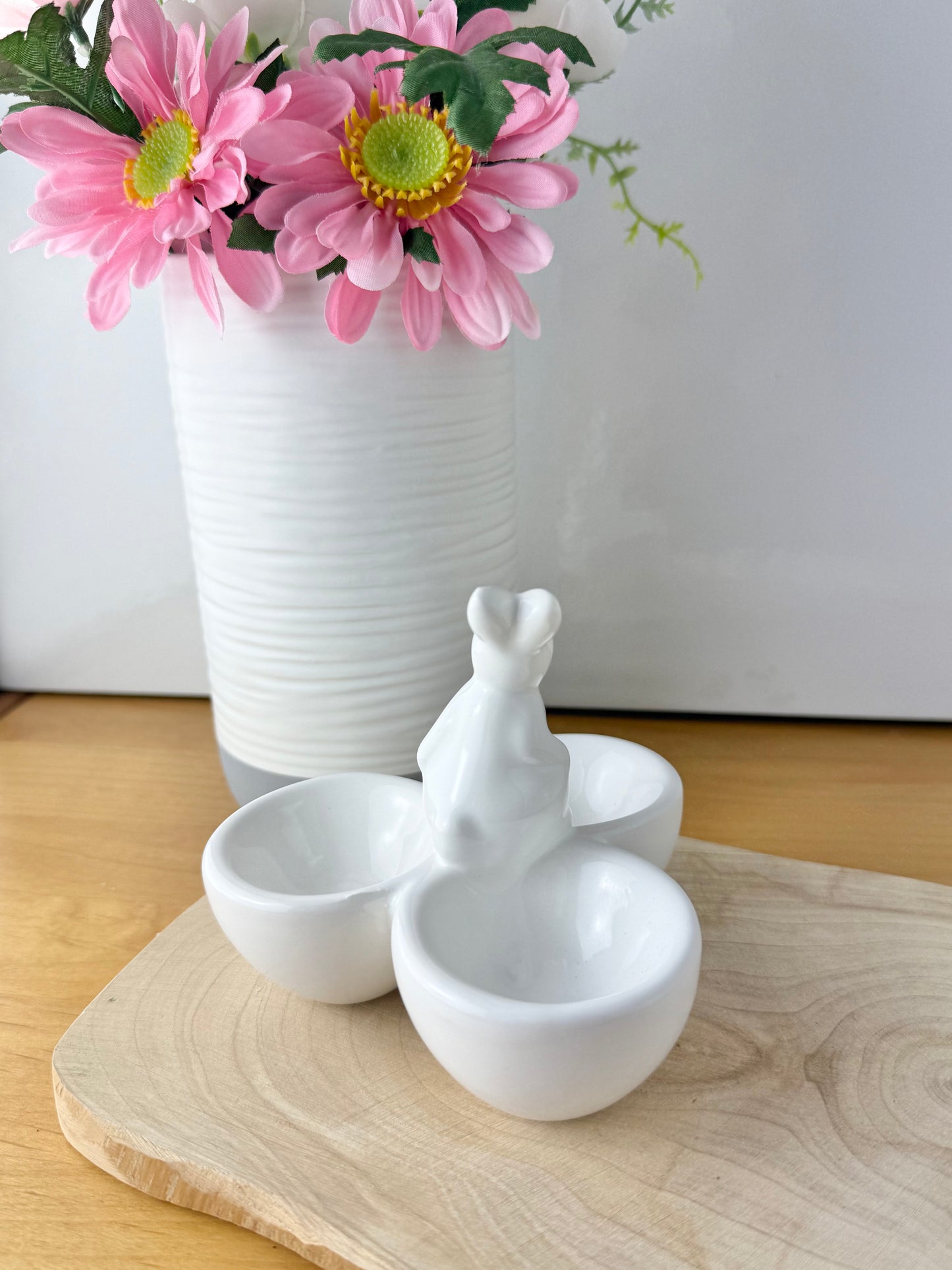 White Ceramic Rabbit Bowl/Egg cups