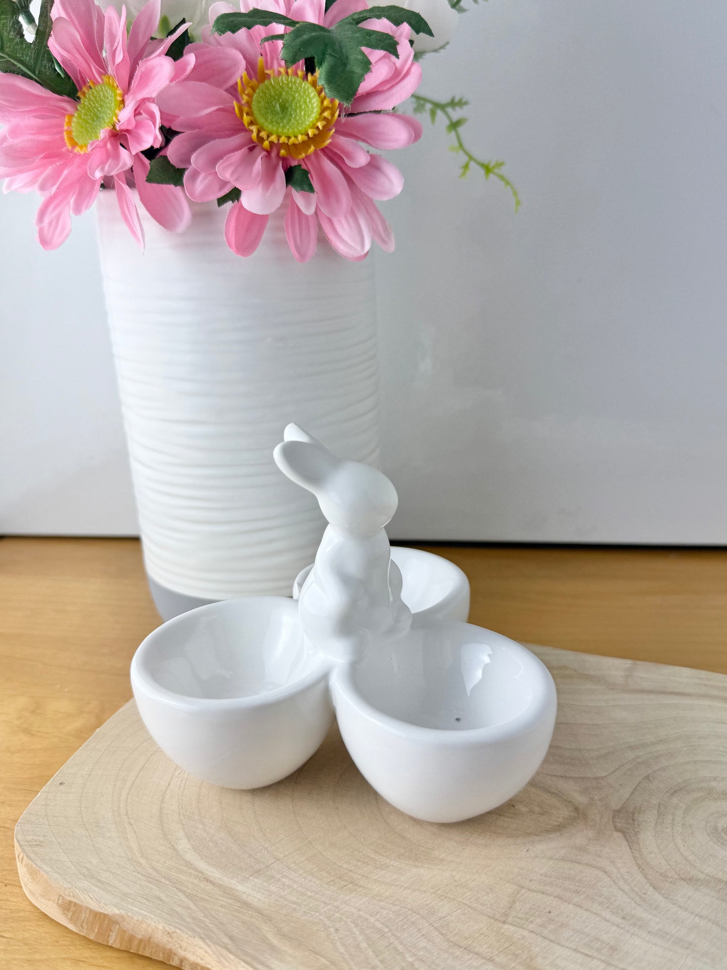 White Ceramic Rabbit Bowl/Egg cups