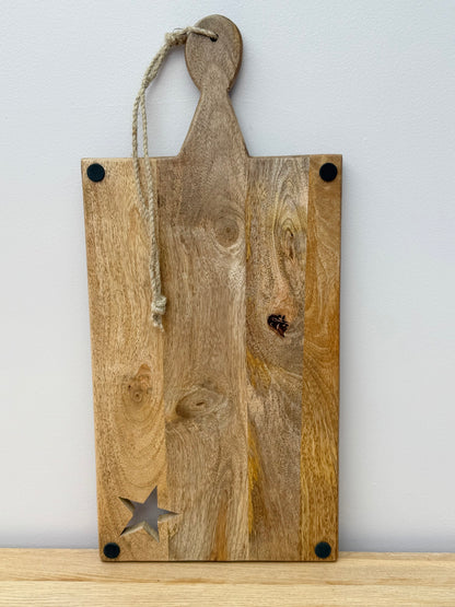 Wooden Chopping Board with Star Cut out