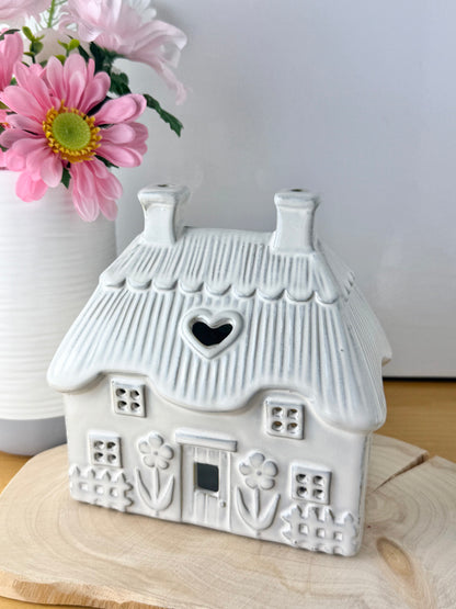 Country Flower Cottage Tea Light Holder