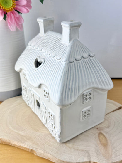 Country Flower Cottage Tea Light Holder