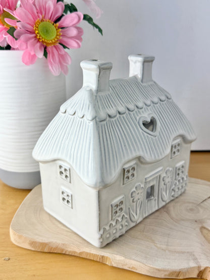 Country Flower Cottage Tea Light Holder