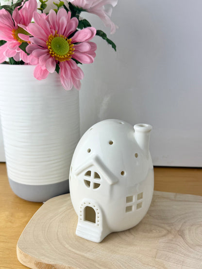 White Egg House T-Light holder