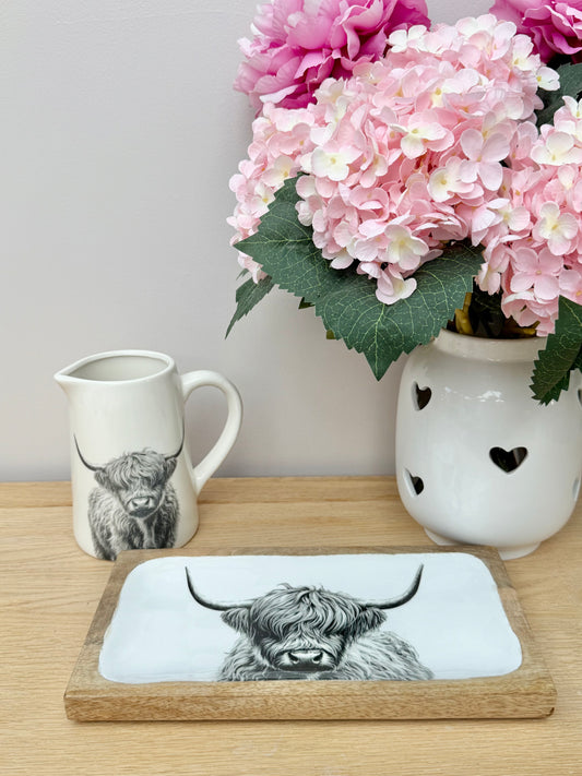 Highland Cow Enamel Tray