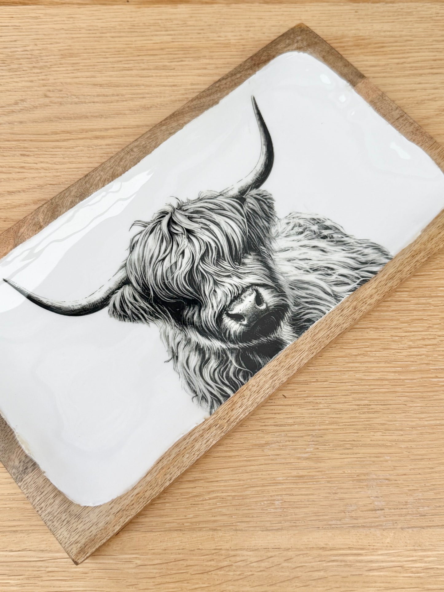 Highland Cow Enamel Tray