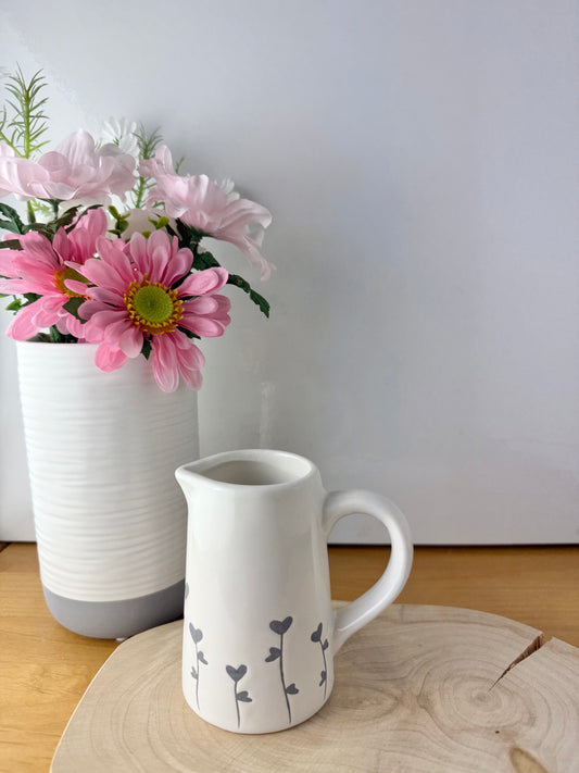 Grey Heart Flower Bud Jug