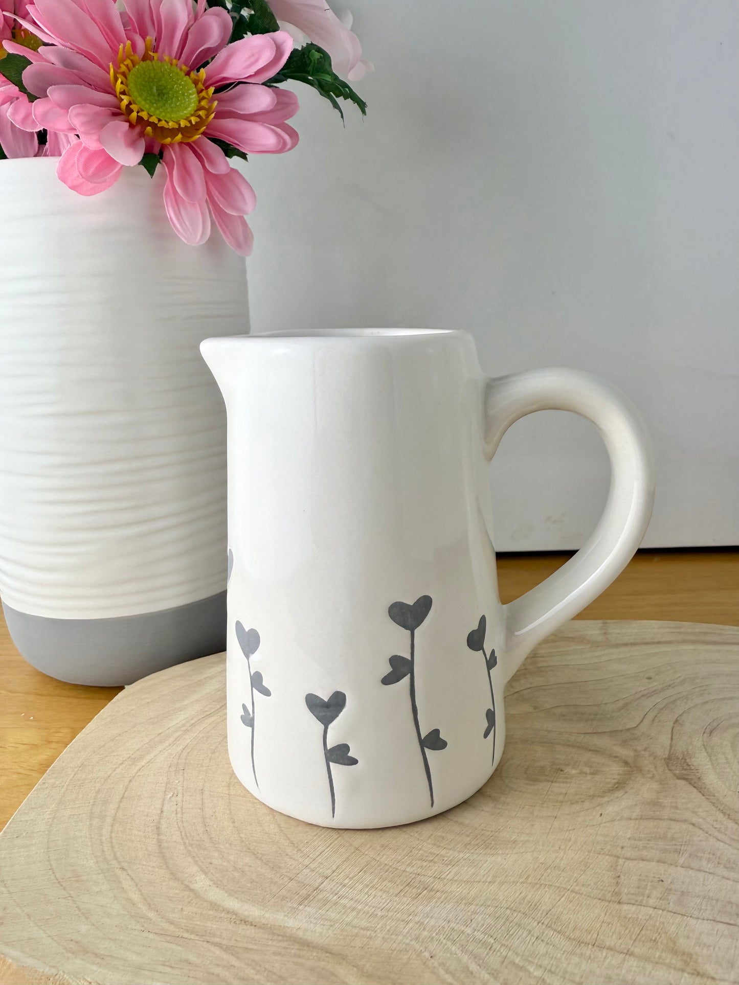 Grey Heart Flower Bud Jug