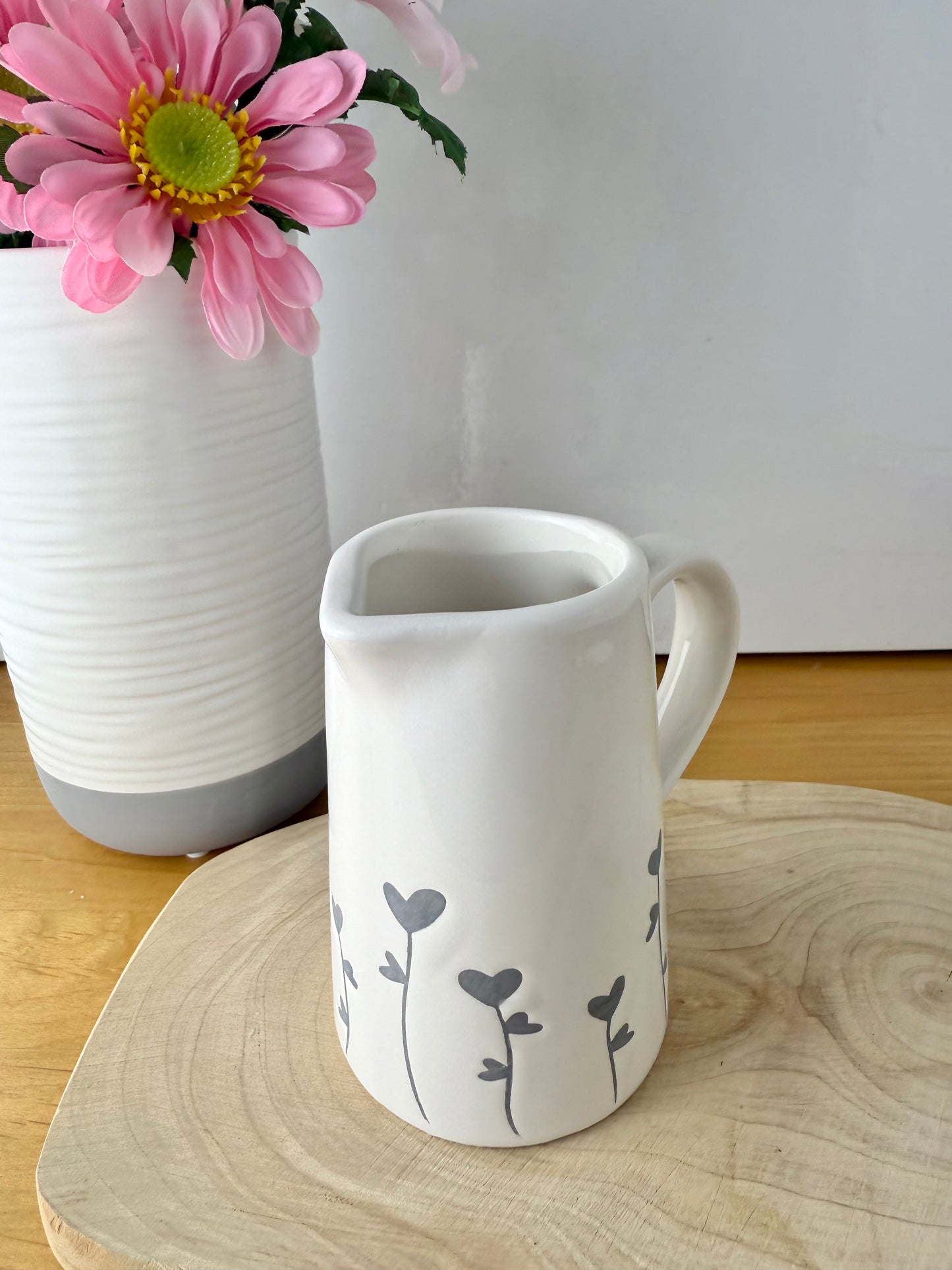 Grey Heart Flower Bud Jug