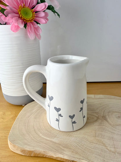Grey Heart Flower Bud Jug