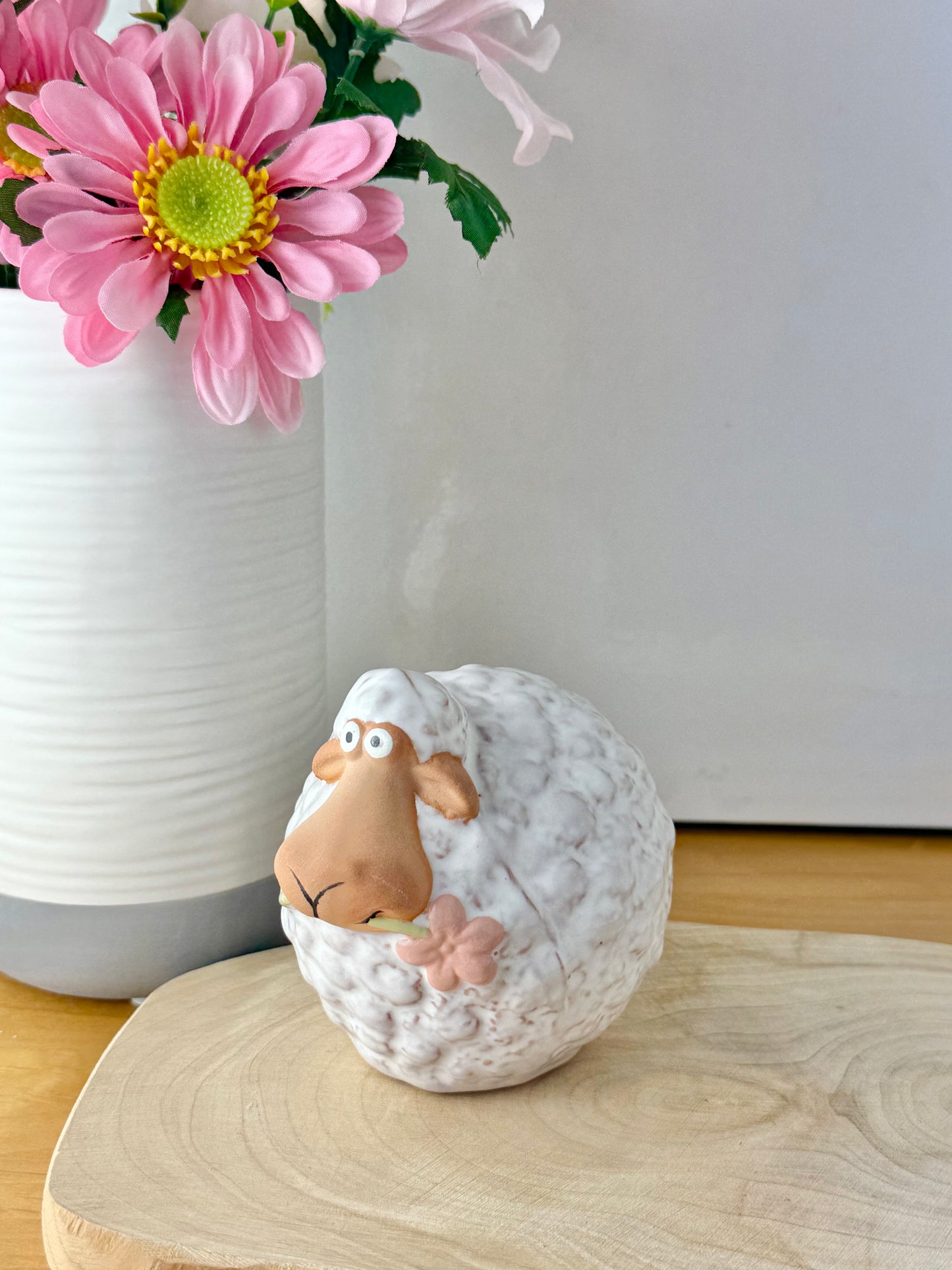 Wooly White Sheep with flower - 2 sizes