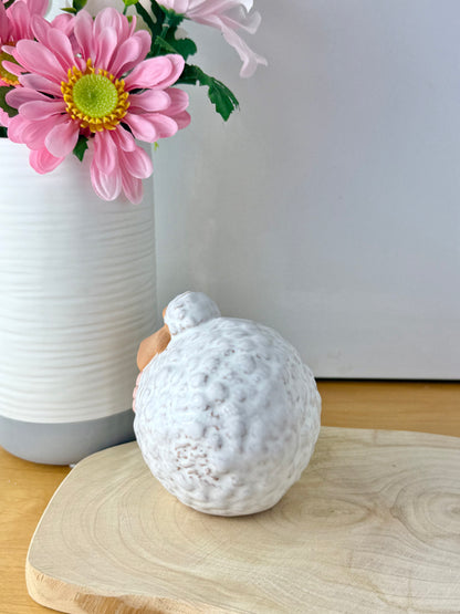 Wooly White Sheep with flower - 2 sizes