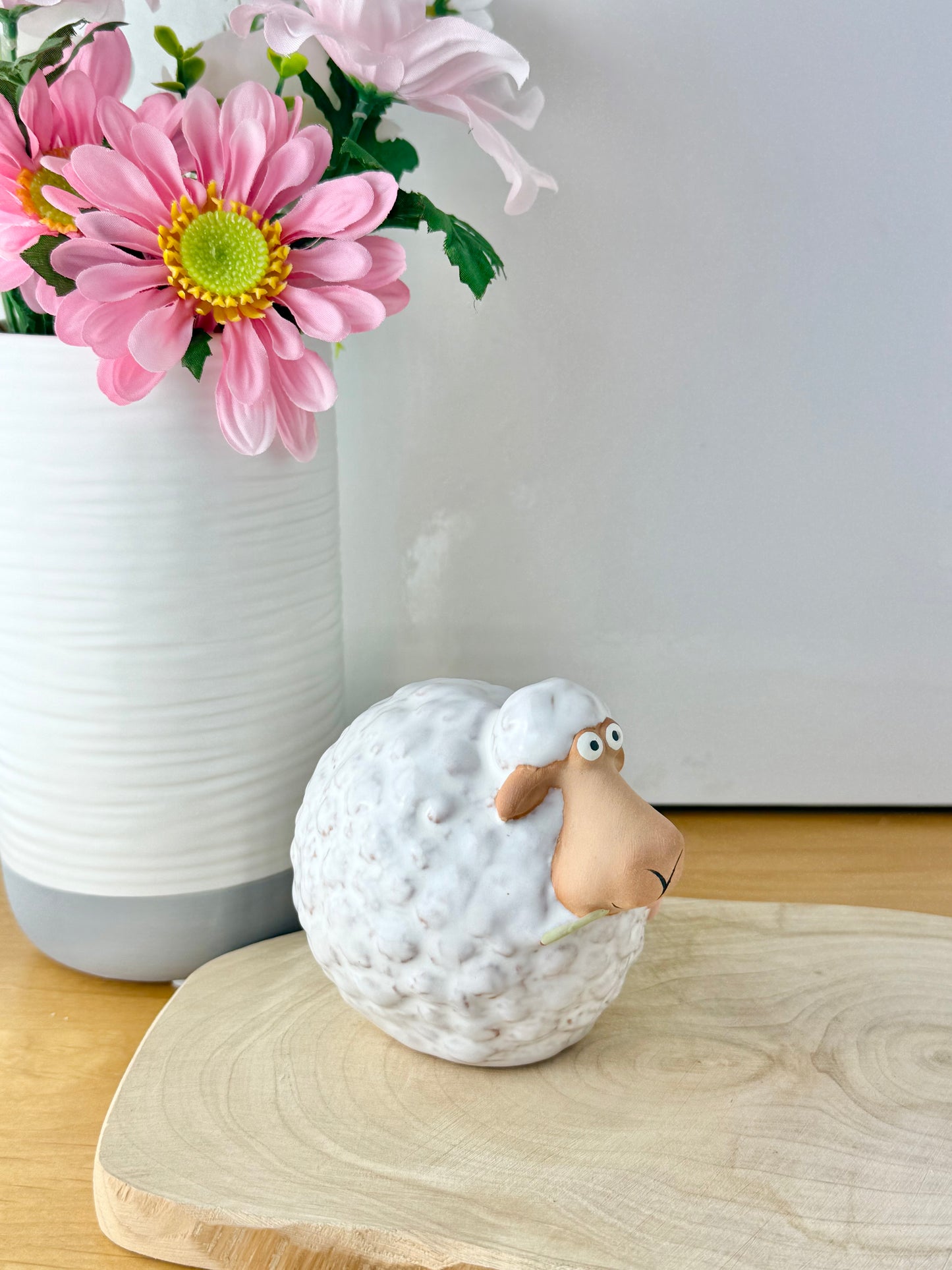 Wooly White Sheep with flower - 2 sizes