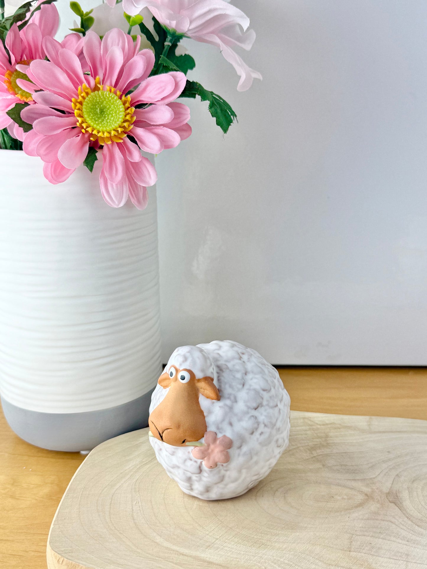 Wooly White Sheep with flower - 2 sizes