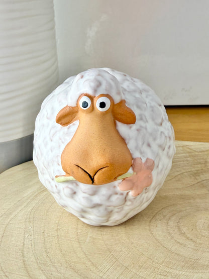 Wooly White Sheep with flower - 2 sizes