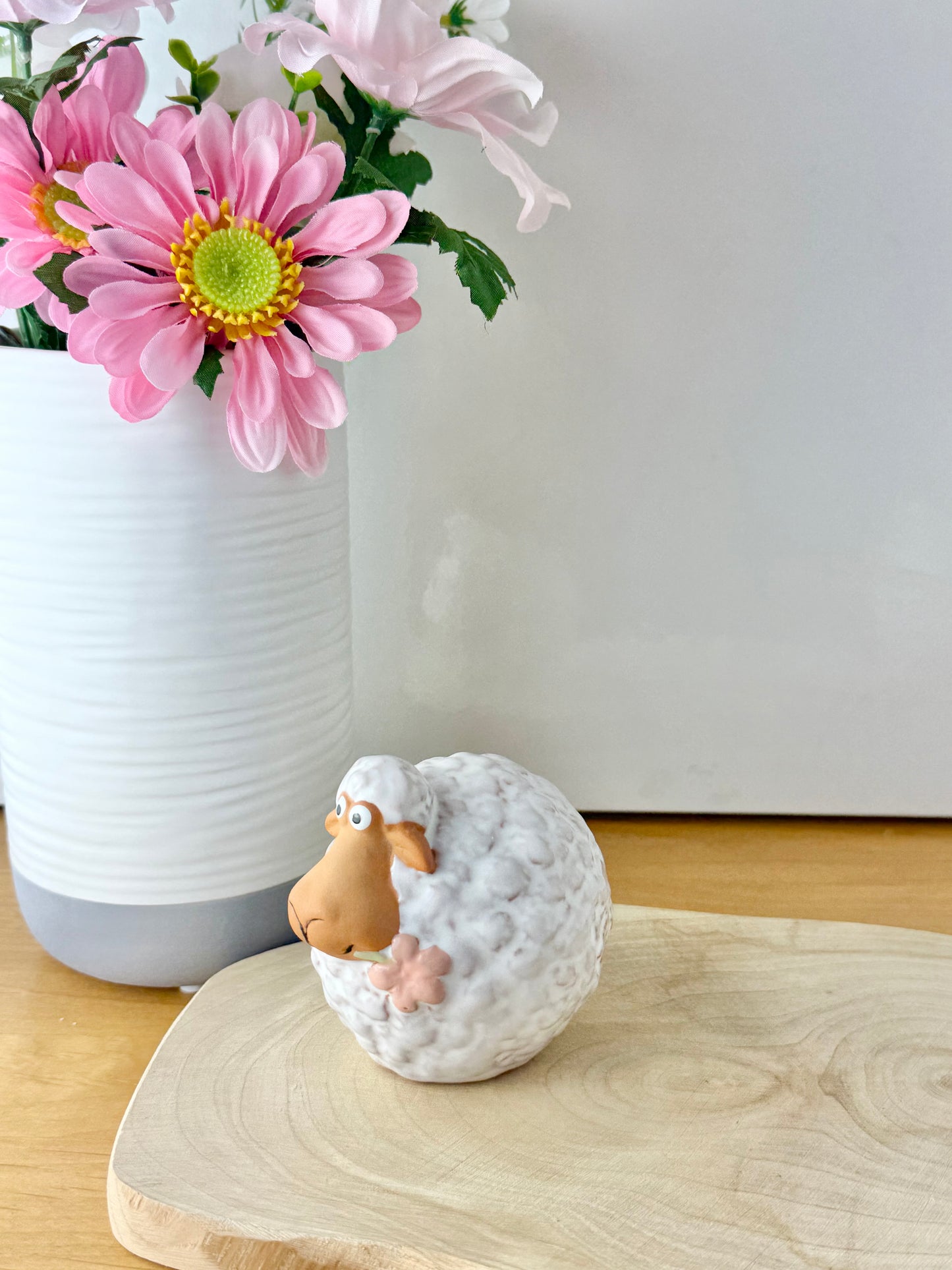 Wooly White Sheep with flower - 2 sizes