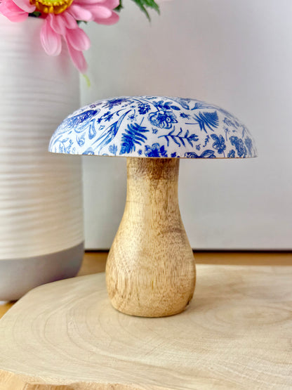 Wooden Mushroom - Blue Hare - 2 sizes