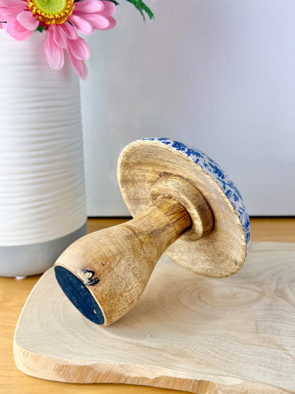 Wooden Mushroom - Blue Hare - 2 sizes