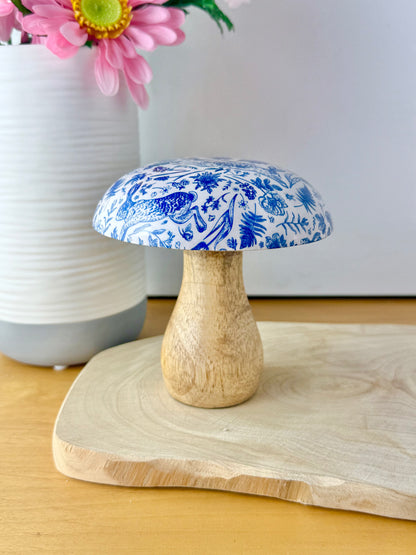 Wooden Mushroom - Blue Hare - 2 sizes