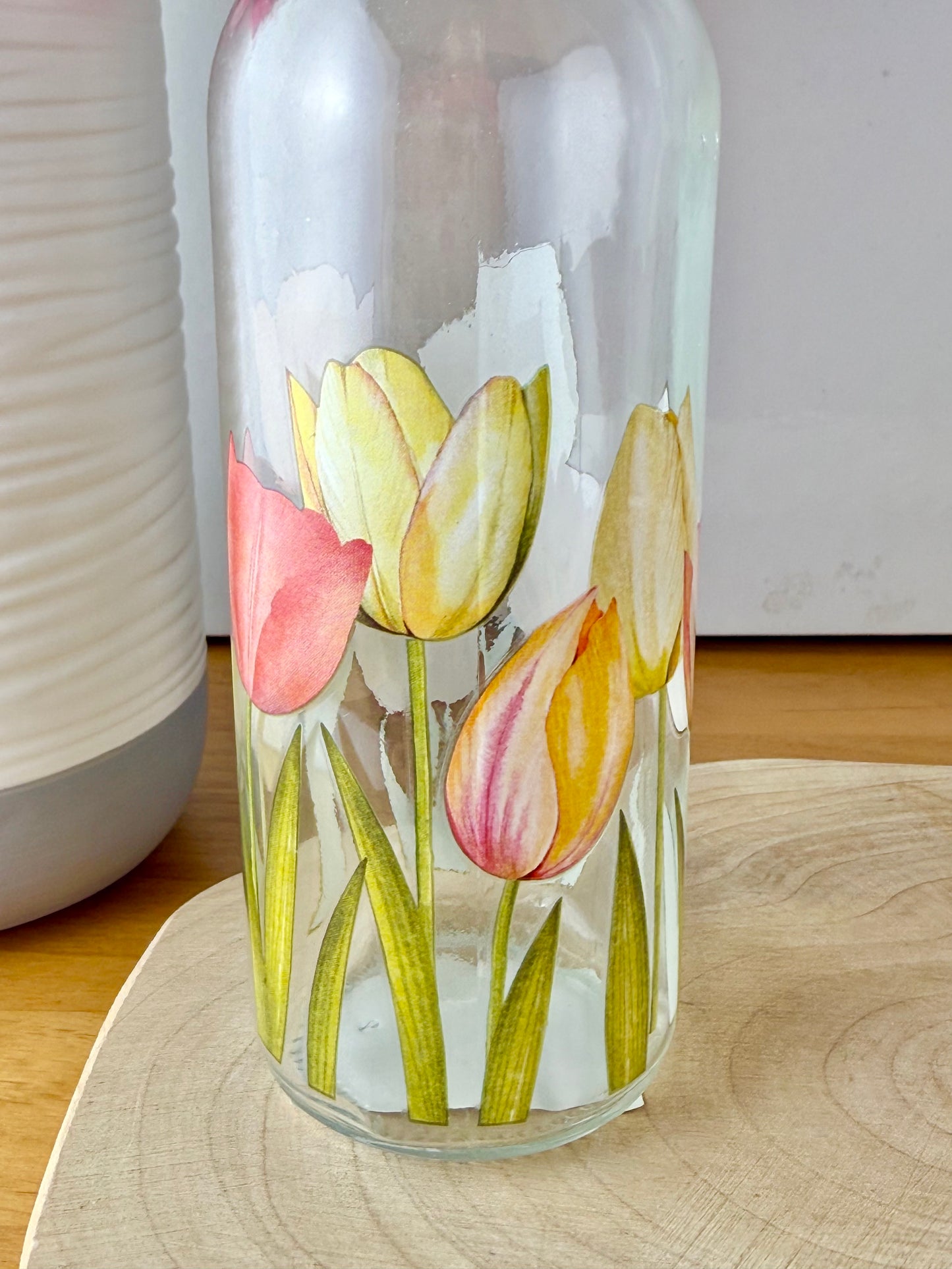 Tulips decorative Glass bottles - 2 sizes