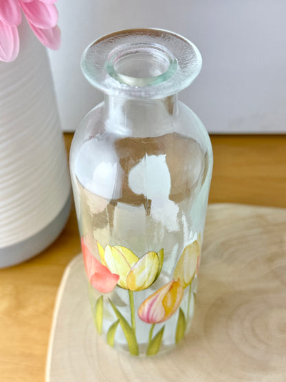 Tulips decorative Glass bottles - 2 sizes