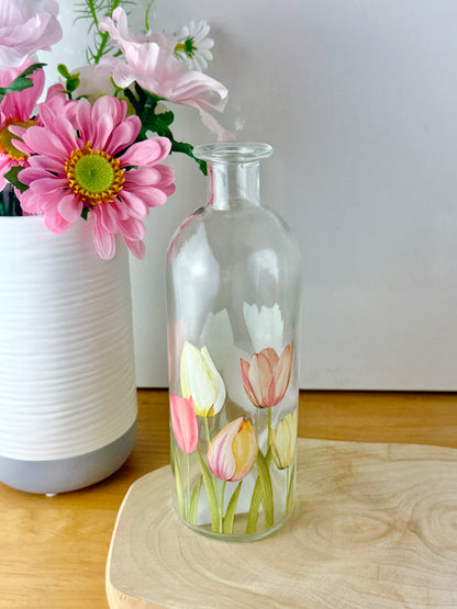 Tulips decorative Glass bottles - 2 sizes