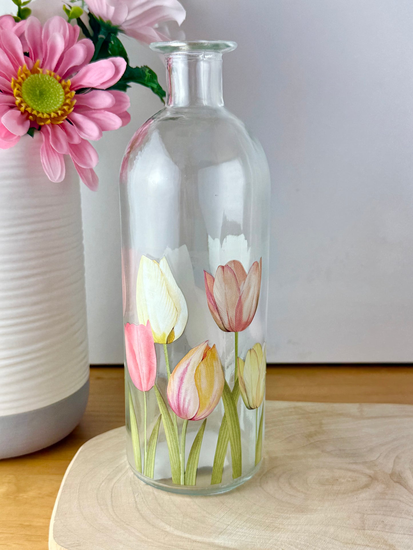Tulips decorative Glass bottles - 2 sizes