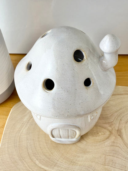 Grey Ceramic Light up Mushroom House