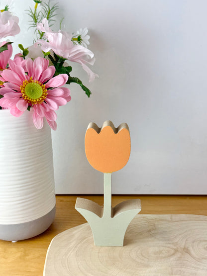 Wooden Tulips in 3 pastel colours - set of 3