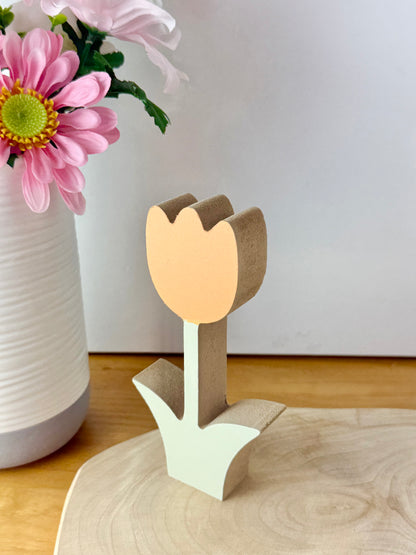 Wooden Tulips in 3 pastel colours - set of 3