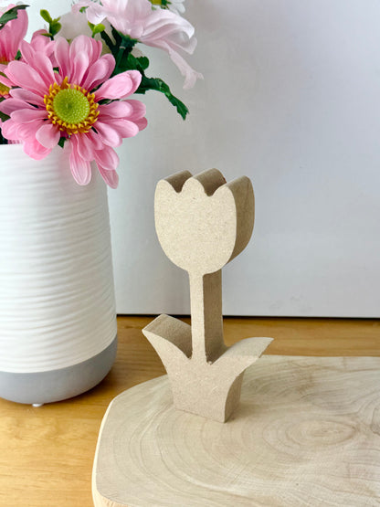 Wooden Tulips in 3 pastel colours - set of 3