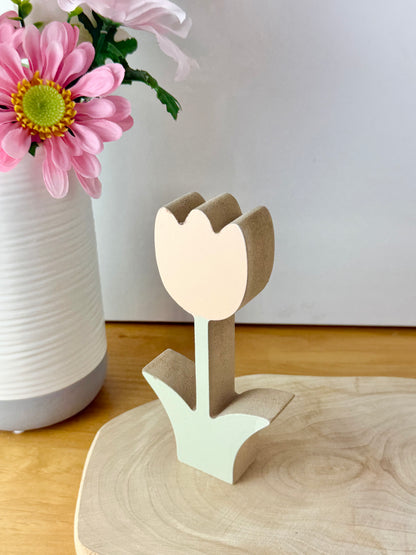 Wooden Tulips in 3 pastel colours - set of 3