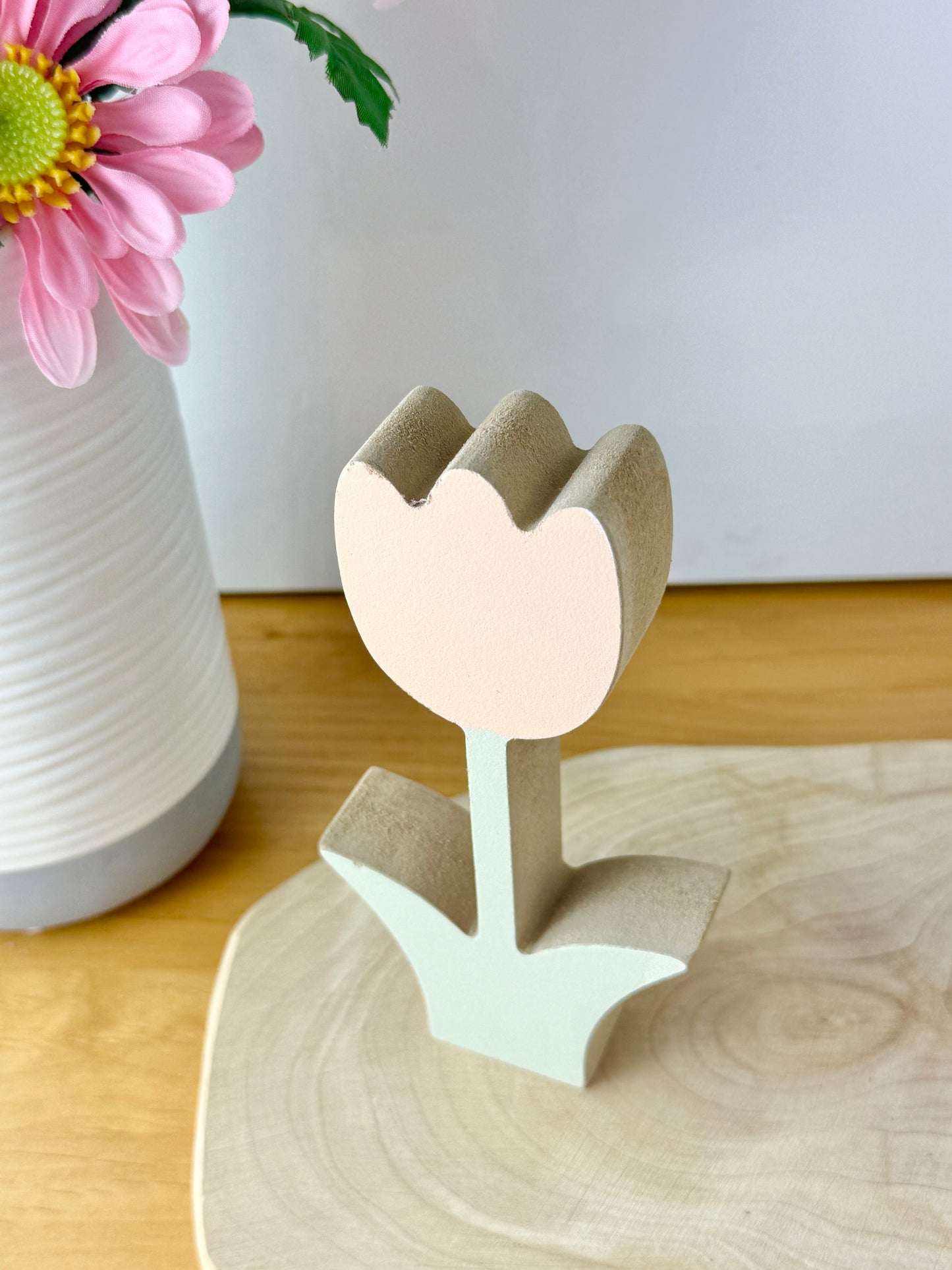 Wooden Tulips in 3 pastel colours - set of 3